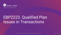 Qualified Plan Issues in Transactions