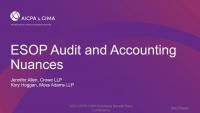ESOP Audit and Accounting Nuances