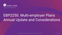 Multi-employer Plans Annual Update and Considerations