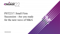 Small Firm Succession - Are you ready for the next wave of M&A