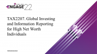 Global Investing and Information Reporting for High Net Worth Individuals