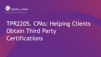 CPAs: Helping Clients Obtain Third Party Certifications icon