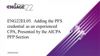 Education Lab #2 (5:40pm) Adding the PFS credential as an experienced CPA, presented by the AICPA PFP Section
