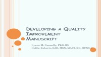 Developing a Quality Improvement Project Manuscript