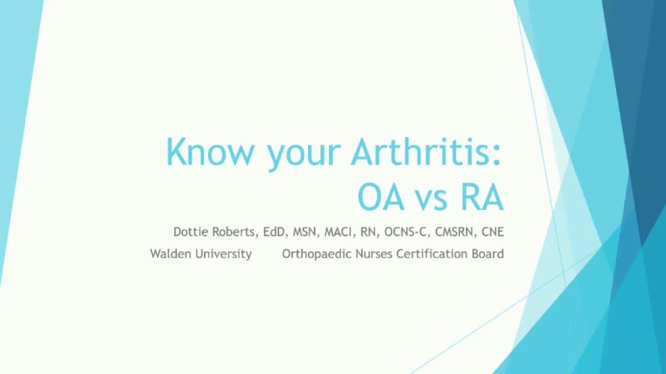 Know Your Arthritis: OA vs. RA icon