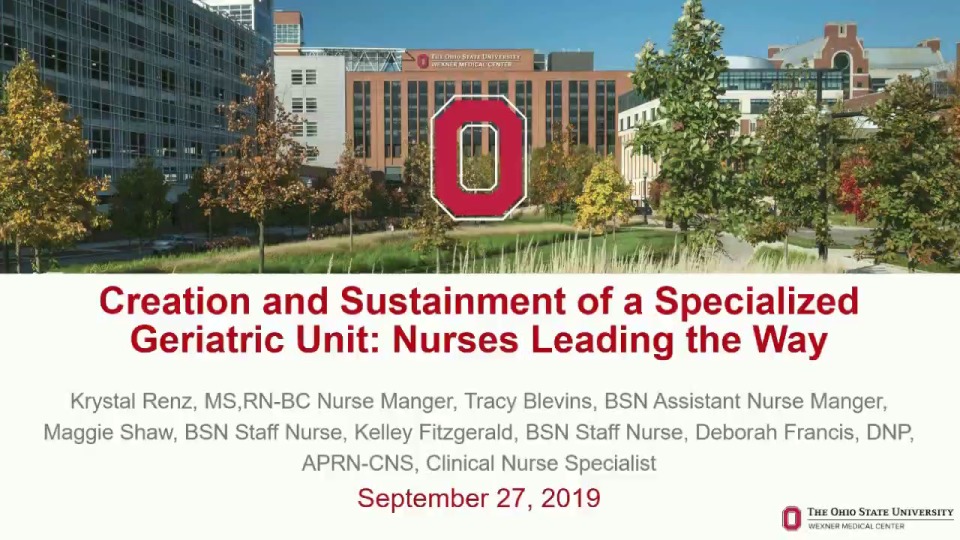 Creation and Sustainment of a Specialized Geriatric Unit: Nurses Leading the Way icon