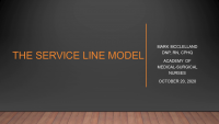 The Service Line Model - A Novel Design for Medical-Surgical Nursing Service Delivery
