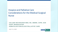  Hospice and Palliative Care Considerations for the Medical-Surgical Nurse