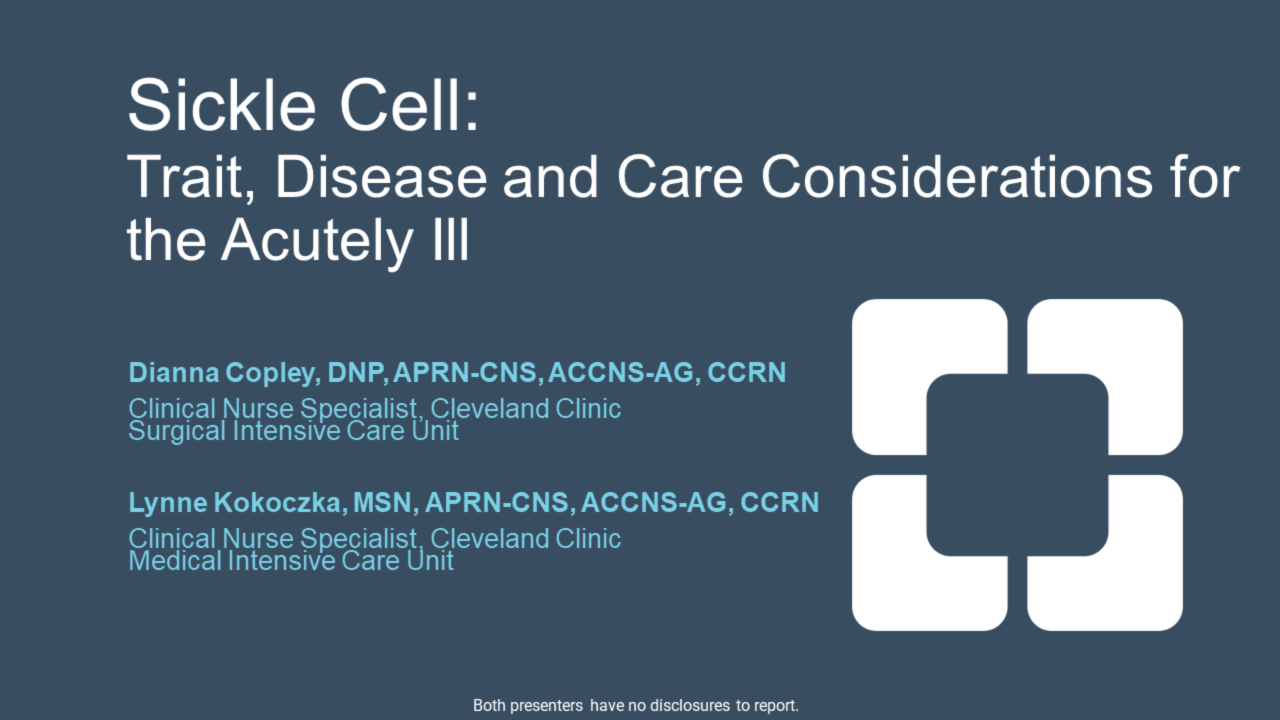 Sickle Cell: History and Care Considerations for the Acutely Ill icon