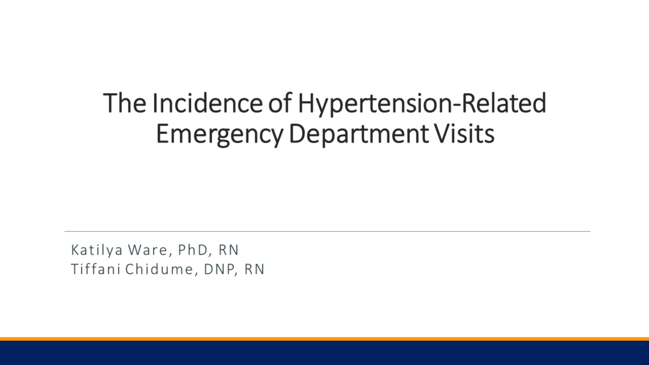 The Incidence of Hypertension-Related Emergency Department Visits