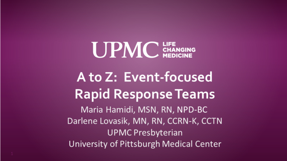 A to Z: Event-Focused Rapid Response Teams