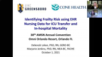 Identifying Frailty Risk using EHR Nursing Data for ICU Transfer and Mortality icon