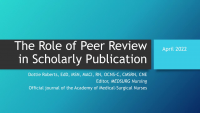 The Role of Peer Review in Scholarly Publication