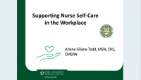 Supporting Nurse Self-Care in the Workplace