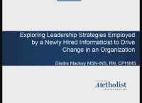 Exploring Leadership Strategies Employed by a Newly Hired Informaticist to Drive Change in an Organization  icon