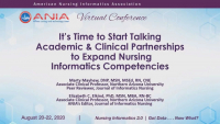 It's Time to Start Talking Academic and Clinical Partnerships to Expand Nursing Informatics Competencies
