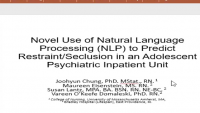 A Novel Use of Natural Language Processing (NLP) to Predict Restraint/Seclusion in an Adolescent Psychiatric Inpatient Unit