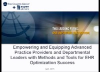 Empowering and Equipping Advanced Practice Providers and Departmental Leaders with Methods and Tools for EHR Optimization Success