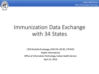 Immunization Data Exchange with 34 States