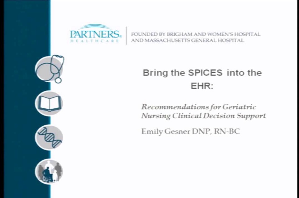 Bring the SPICES in to the EHR for Geriatric Nursing