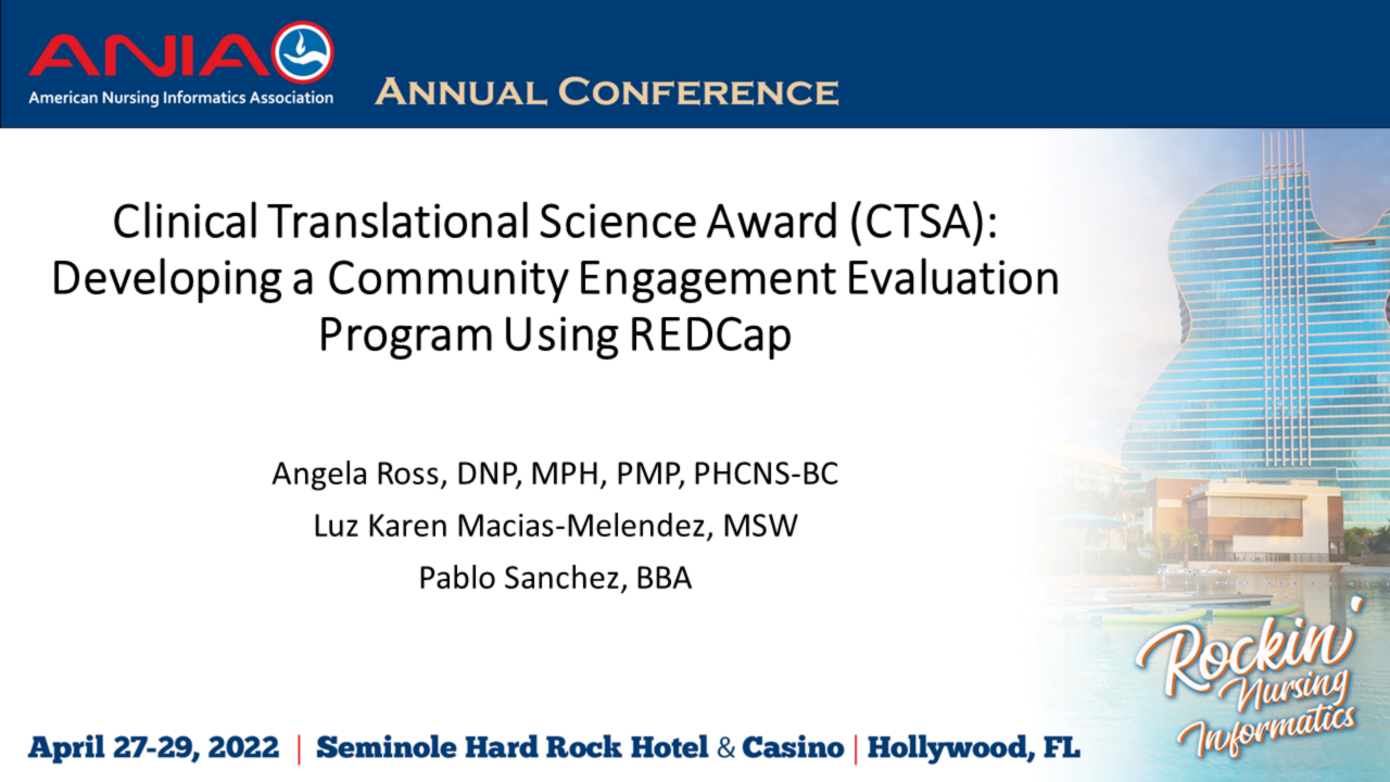 Clinical Translational Science Award (CTSA): Developing a Community Engagement Evaluation Program Using REDCap