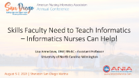 Skills Faculty Need to Teach Informatics - Informatics Nurses Can Help!