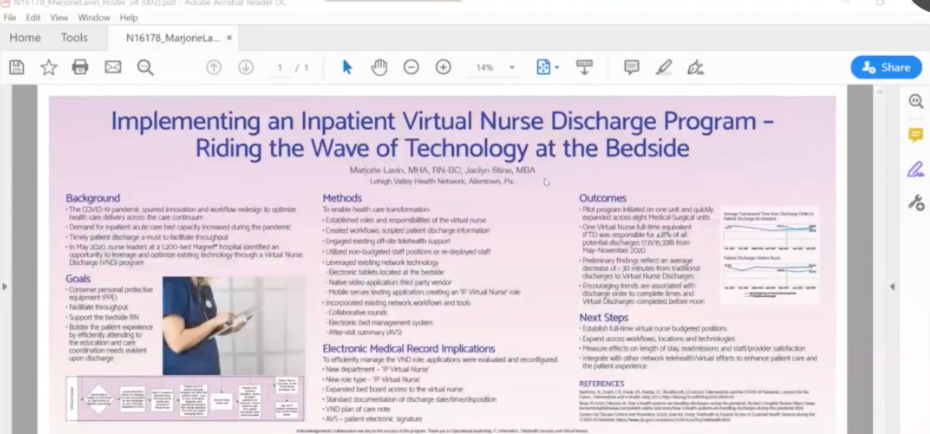 Implementing an Inpatient Virtual Discharge Nurse Program – Riding the Wave of Technology at the Bedside