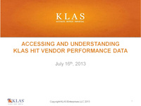 Accessing and Understanding KLAS HIT Vendor Performance Data icon