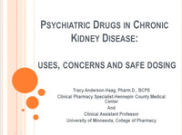 Psychiatric Drugs in Chronic Kidney Disease: Uses, Concerns, and Safe Dosing