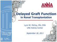 Renal Transplantation and Delayed Graft Function
