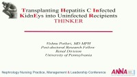 Transplanting Hepatitis C Positive Kidneys into Hepatitis C Negative Patients