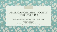 Beers Criteria for Potentially Inappropriate Use (of Medications) in Older Adults 