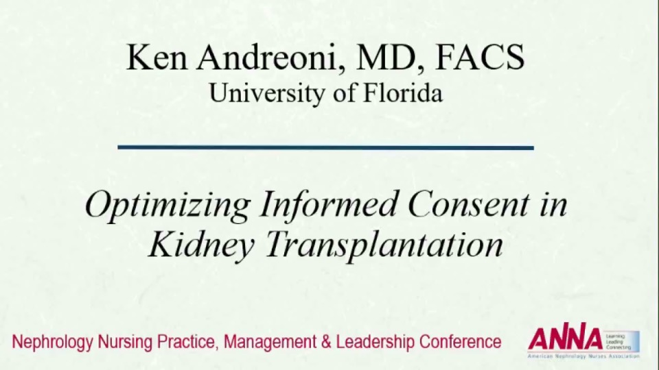 Optimizing Informed Consent for Transplant