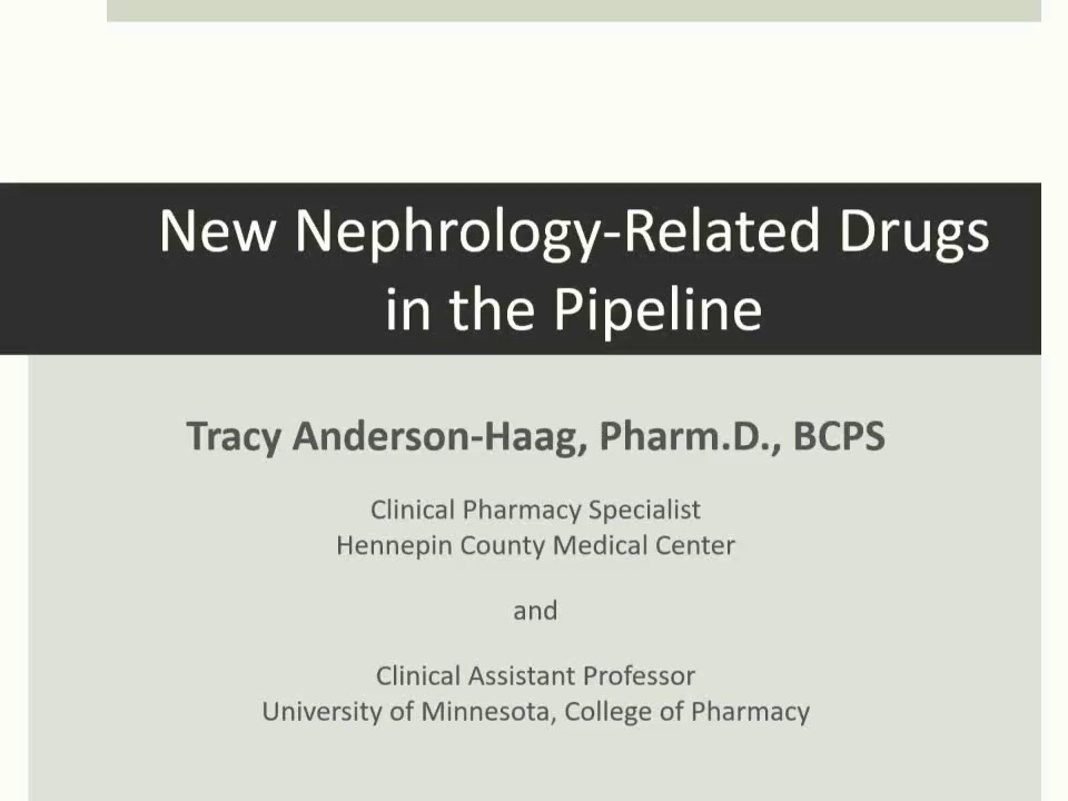 New Nephrology-Related Drugs in the Pipeline icon