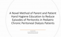 A Novel Method of Parent and Patient Hand Hygiene Education to Reduce Episodes of Peritonitis in Pediatric Chronic Peritoneal Dialysis Patients