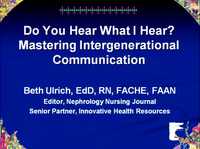 The RN as Educator: Do You Hear What I Hear: Intergenerational Communication icon
