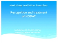 Transplantation: Maximizing Health Post Transplant (Specialty Practice Session)
