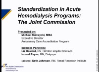 Standardization in Acute Hemodialysis Programs: Joint Commission Requirements icon