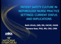 Patient Safety Culture in Nephrology Nursing Practice Settings: Current Status and Implications