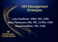 Clinical Concerns in Acute Care - AKI Management Strategies