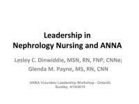 Leadership in Nephrology Nursing and ANNA icon