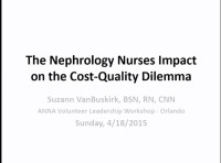 The Nephrology Nurses Impact on the Cost-Quality Dilemma icon