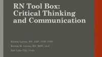 RN Toolbox: Critical Thinking - Collaboration and Professional Communication