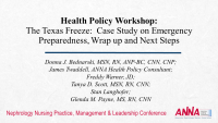 Health Policy Workshop: The Texas Freeze: Case Study on Emergency Preparedness, Wrap up and Next Steps