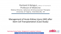 Management of Acute Kidney Injury after Stem Cell Transplantation (Case Study)