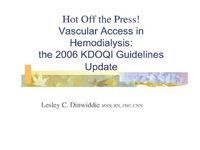 Fall 2006 - Hot off the Press: New Vascular Access Guidelines from K/DOQI Pt.1 icon