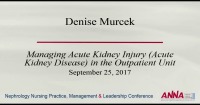 Managing Acute Kidney Injury in the Outpatient Unit