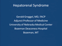 Liver-Renal Connection: Hepatorenal Syndrome