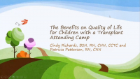 The Benefits on Quality of Life for Children with a Transplant Attending Camp icon