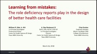 Learning from mistakes: The role deficiency reports play in the design of better health care facilities icon
